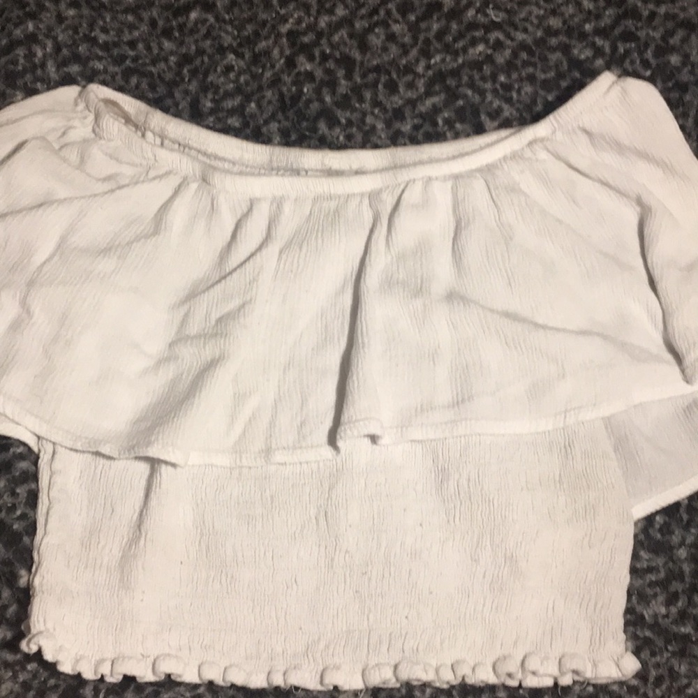 White cropped shirt